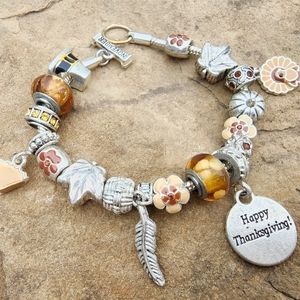 Willabee & Ward Toggle Charm Bracelet November Thanksgiving Turkey Pumpkin Fall